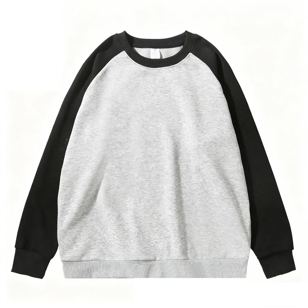 Unisex Colorblock Round Neck Pullover Top Raglan Sleeve Long Sleeve Sweatshirt