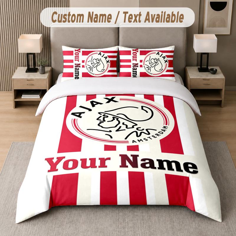 Custom Name Ajax 3Pcs Duvet Cover Set Personalized Text Bedding Pillowcases Bedroom
