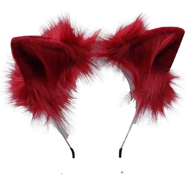 VIGVAN KYC Animal Ears Kawaii Plush Cat Ears Hair Clip Headdress Halloween Cosplay