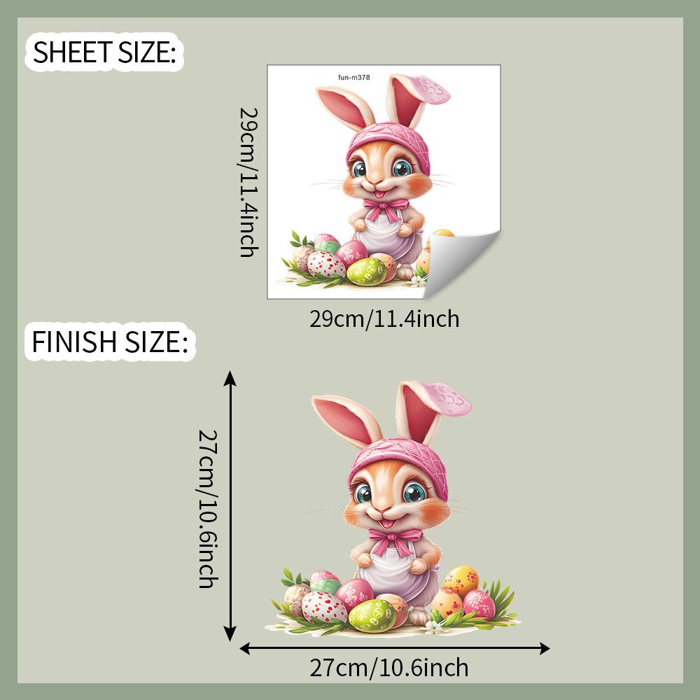 Easter Eggs and Bunnies Toilet Seat Sticker Bathroom Decor Spring Holiday Removable Waterproof Decal