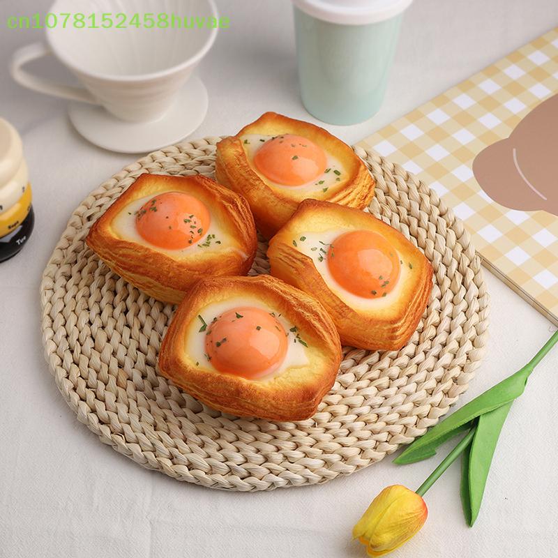 Crispy Fried Egg Simulated Bread Stress Relief Toy Anti-stress Slow Rising Squeeze Toy Soft PU Slow Rebound Toy Birthday Gift