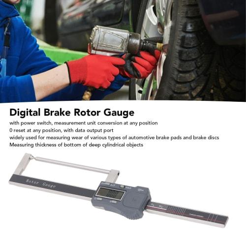 Digital Disc Brake Rotor Caliper Gauge, IP54 Waterproof Electronic Brake Caliper Gauge with Inch-Millimeter Conversion, Thickness Measurement for Auto