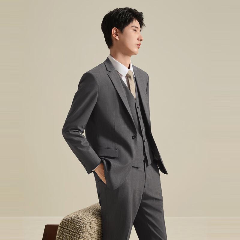 Seven Men's Striped Jacquard Three-Piece Suit