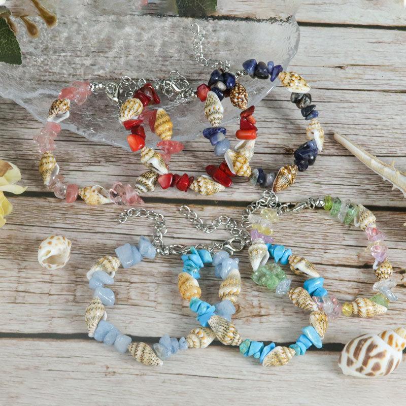 Bohemian Schelp Kralen Armbanden Voor Vrouwen Handgemaakt Onregelmatige Steen Kralen Armbanden Zomer Strand Sieraden
