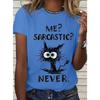 Fashion Women Retro Creative Cat Letters Print T Shirt Funny Casual O-neck Short Sleeves T-shirt Summer Female Tee Shirt