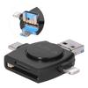 XT60 Mobile Phone Card Reader 4 In 1 OTG Storage Extension for Android Typec IOS Black