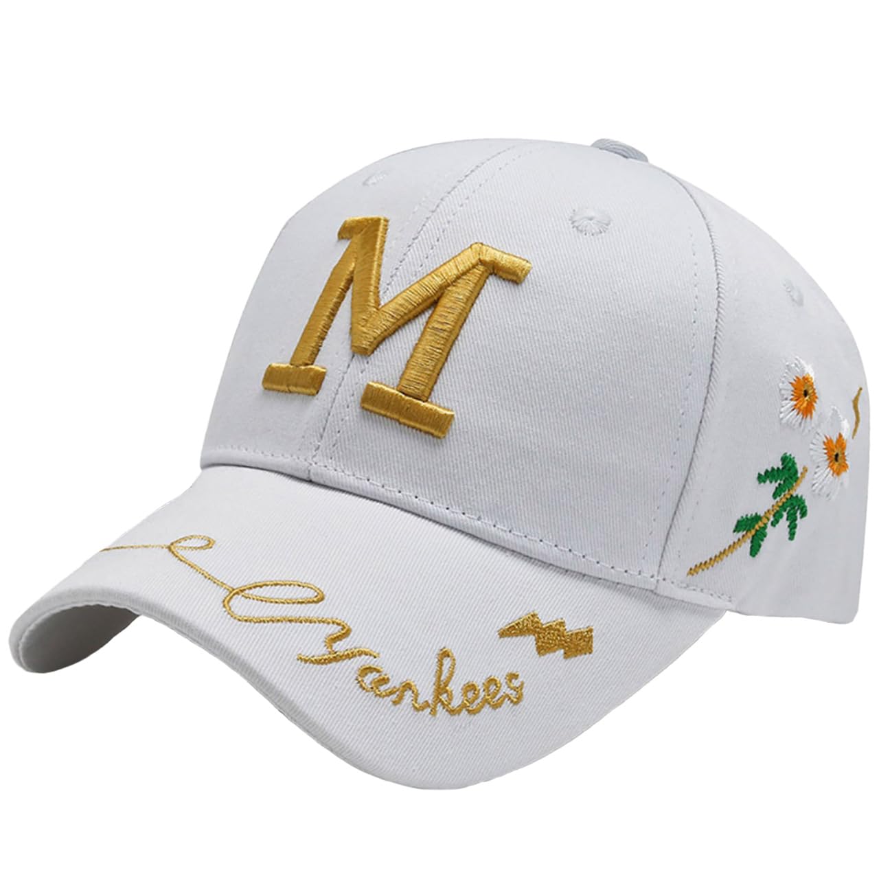 

Шляпа Кепка Вышитый Дизайн Хлопок Мода Регулируемая Повседневная CZA237 [Белый Клык] Женская (белый) белый