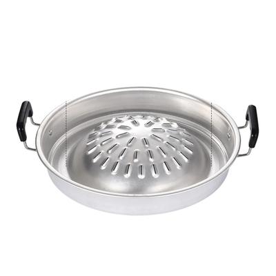 Grillpanna för Barbecue Biffgrill Kolpanna Multifunktionell Aluminium Barbecuegrill Hot Pot för Familjesammankomster Utomhuspicknickar