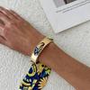 IngeSight.Z 4 Farben Klassisches Retro-Leopardenmuster Schalband Verstellbares Breites Armband Hip Hop Metall Offener Armreif Armreifen Schmuck