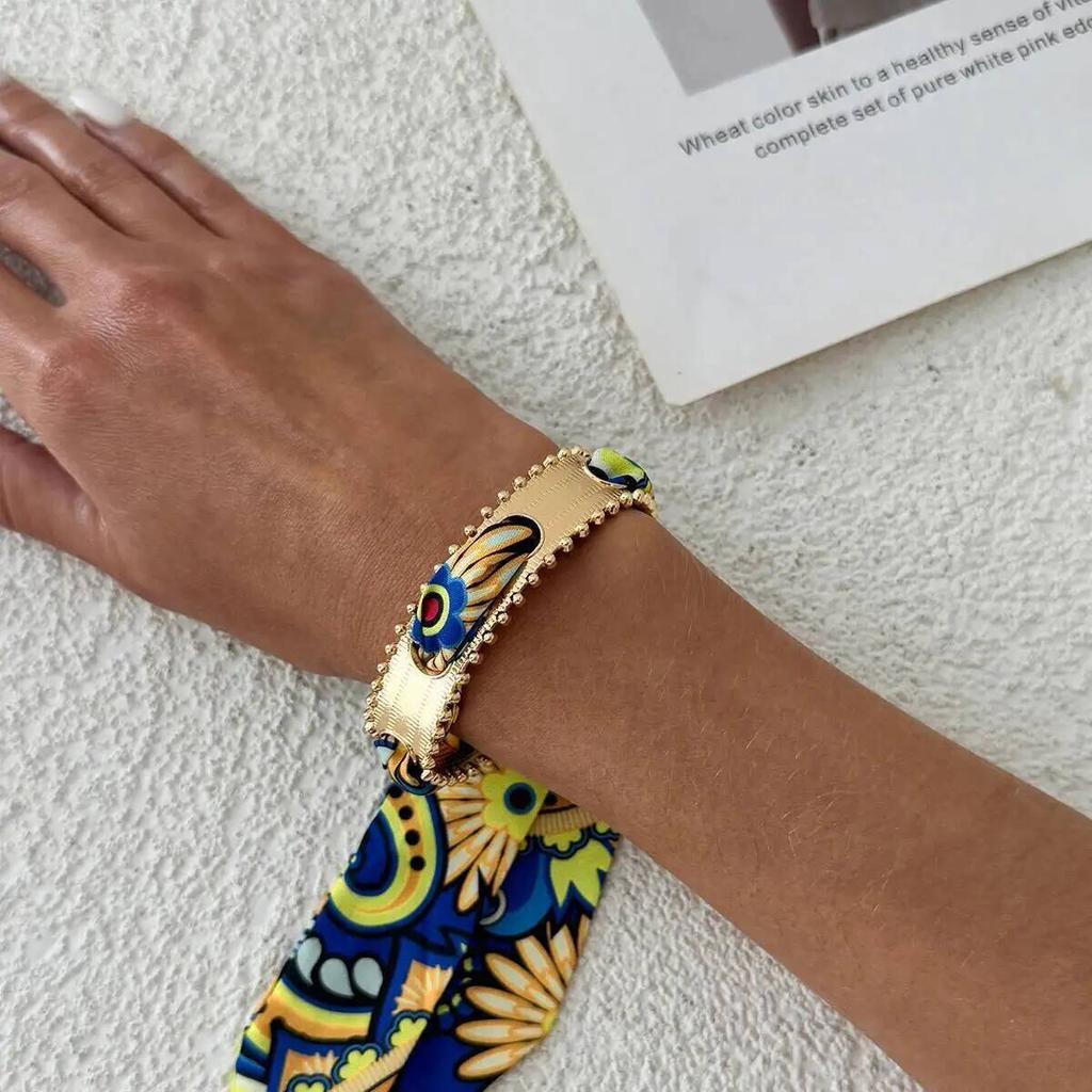 IngeSight.Z 4 Farben Klassisches Retro-Leopardenmuster Schalband Verstellbares Breites Armband Hip Hop Metall Offener Armreif Armreifen Schmuck
