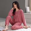 German Velvet Pajamas Women'S Autumn And Winter Thickened Warm Long-Sleeved Winter Large-Size Casual Thin Velvet Winter Loungewear Set