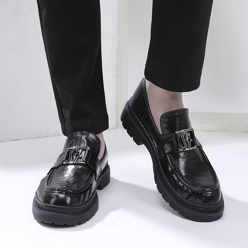 22 Men'S Shoes Tire Cowhide Loafers One-Pedal Lazy Shoes British Business Leather Shoes Men'S Casual Leather Shoes