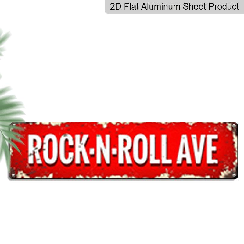 

1pc Vintage Rock-N-Roll Ave Aluminum Decorative Sign - Retro Music-Themed Metal Wall Art Suitable for Home Decor, Outdoor/ Decoration, Music Lover 40cm x 10cm