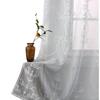 Contemporary White Embroidered Blackout Curtain for Living Room, Bedroom, and Balcony