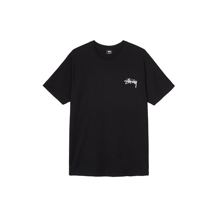 Stussy Falls Tee Classic Poster Print Short Sleeve American Vintage T-Shirt Unisex Tops Black 1904475-BLACK