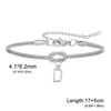 Stainless Steel 26-Letter Bracelet & Anklet with Double-Layer Knotted Snake Bone Chain