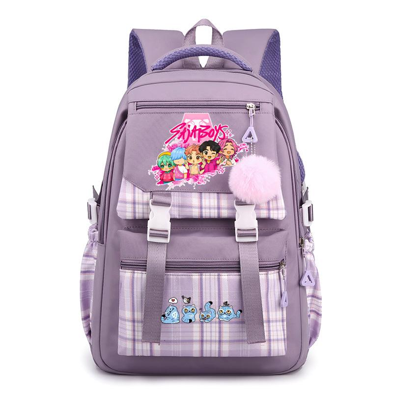 Kpop Demon Hunter Derpy Tiger Print Backpack Youth Cartoon School Bag Lightweight And Cute Backpack