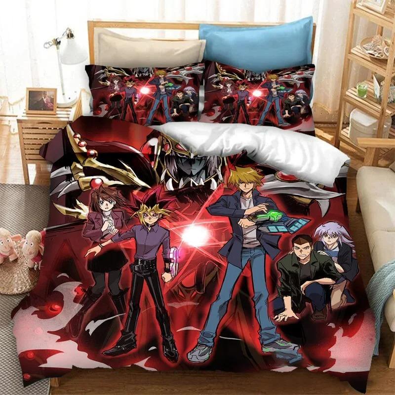 Anime Yu Gi Oh Duel Yugi Beding Set 3D Printed Suitable for Bedrom Soft Duvet Cover Set With Pilowcases Children Kids Home Textile