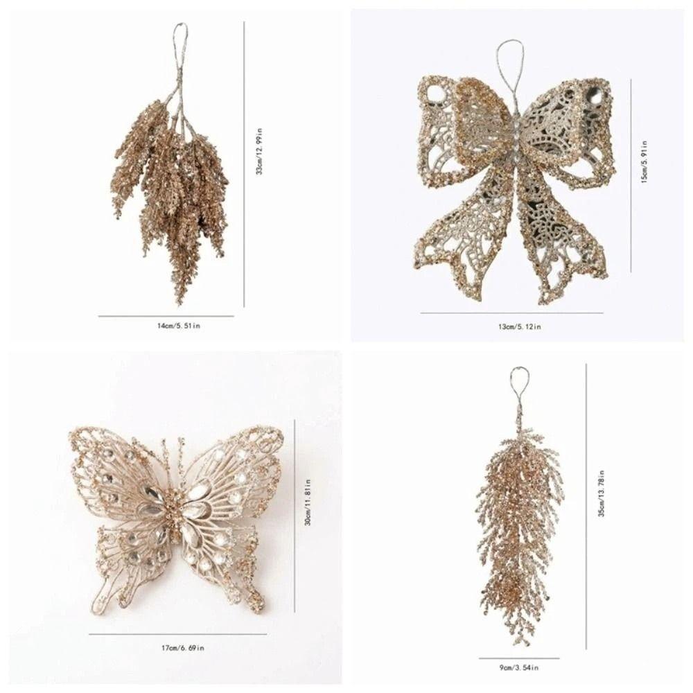 Kunststoff-Weihnachts-Schmetterlings-Ornament Leicht Wiederverwendbar Weihnachtsbaumschmuck Funkelnder Glitzer Schmetterling Hängedekoration
