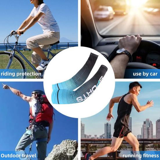 1 Pair Comfortable Sports Sleeves Good Skin-touch Efficient Thermal Insulation Anti-UV Printing Ice Sleeves Riding Accessories