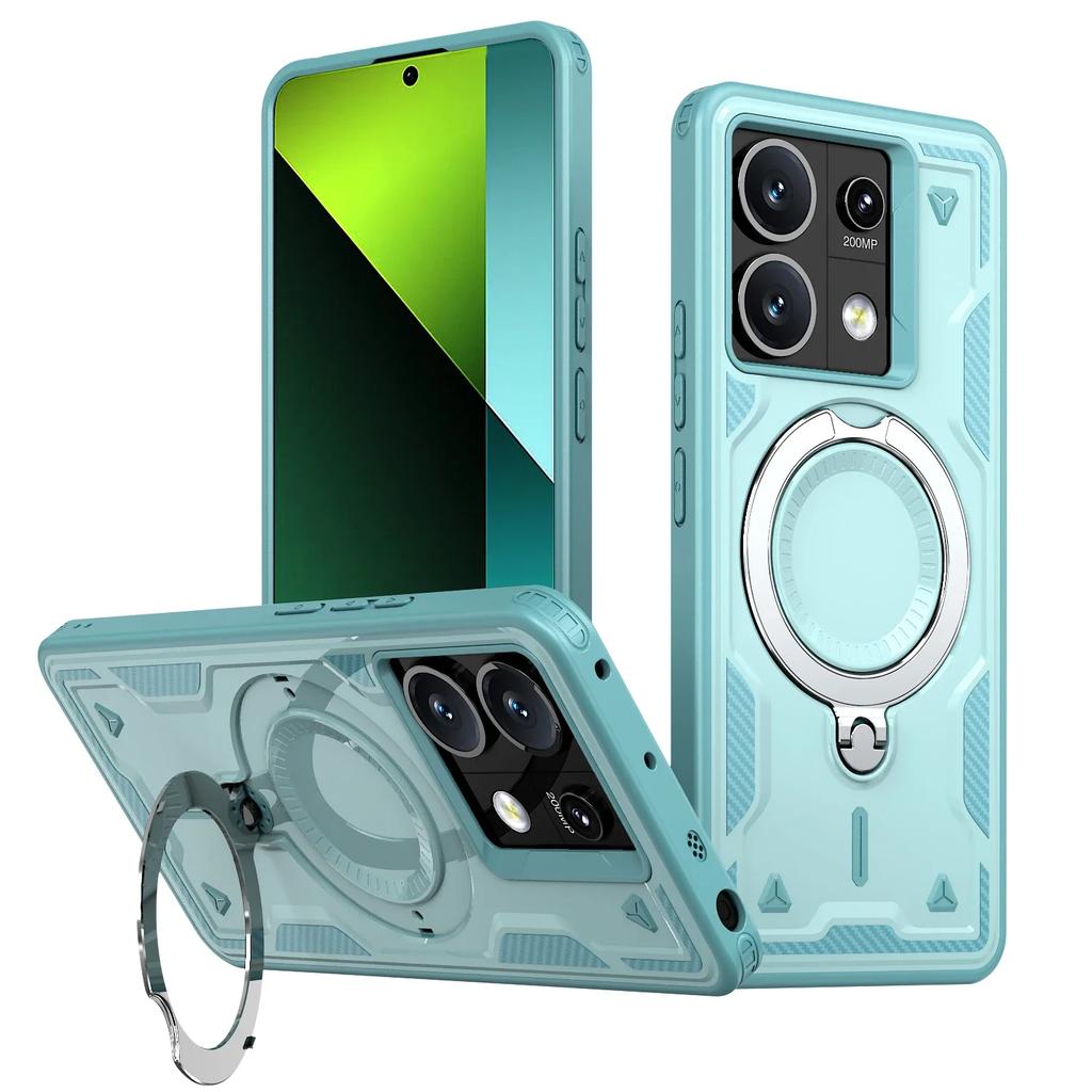 עבור Xiaomi Poco X6 Pro Redmi Note 13 5G K70E כיסוי שריון צבאי עמיד לזעזועים מעמד טבעת מסתובב 360° כיסוי טלפון מפלסטיק TPU