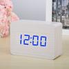 LED Wooden Clock Desktop Silent Electronic Alarm Clock Home Ornament Clock USB Dry Battery Dual-purpose Alarm Clock