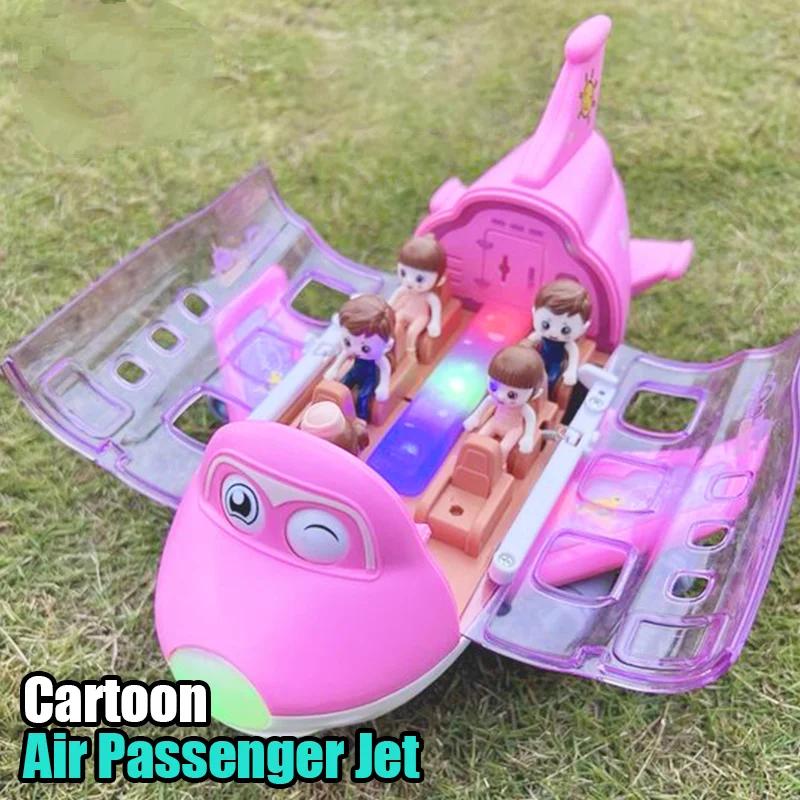 Children‘s’Electric Airplane  Aircraft Toys Car Simulation Plane Model with Music LED Boys Traffic Toy Christmas Gifts for Girls