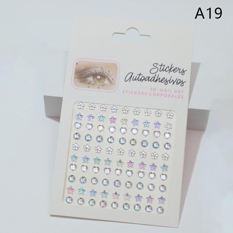 1Sheet Eye Body Face Gems Jewels Pearl Rhinestone Stickers Self Adhesive Crystal Rainbow Makeup Diamonds Face Decoration Sticker