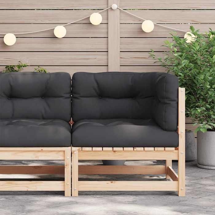 VidaXL Garden Corner Sofa with Cushions, Seat with Backrest, Outdoor Patio Backyard Terrace Furniture, Wood of 838061