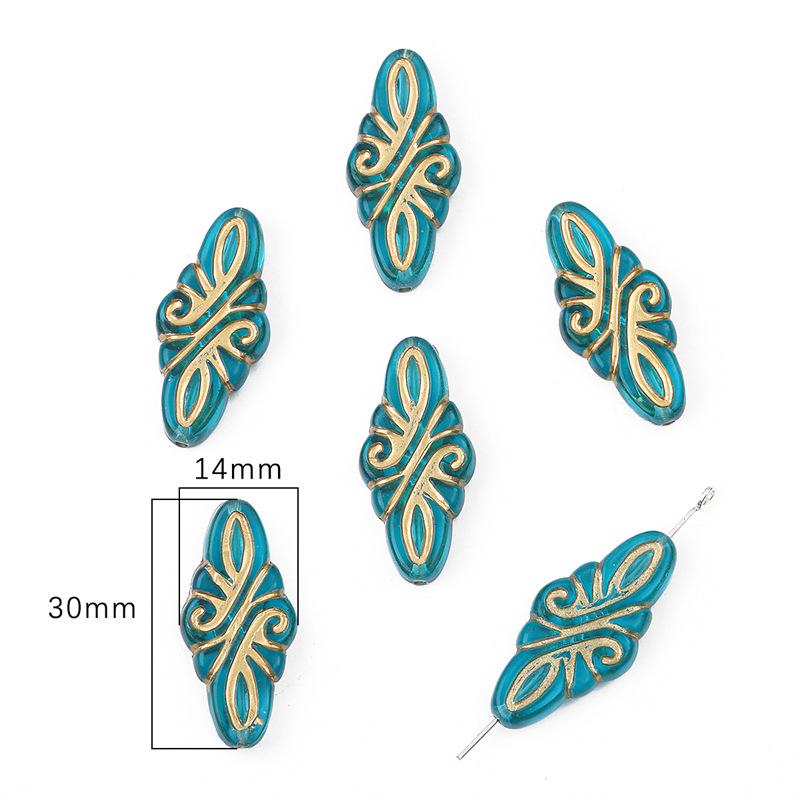 Baroque Gilded Oval Olive Flat Beads for DIY Jewelry & Earrings