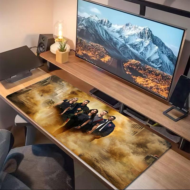 Chicago Fire Large Size Mouse Pad Large Gaming Table Cushion Nonslip Laptop Tablet Big Mousepad Xxl Mat Mini Pc Playmat With Lock Edge