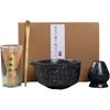 Matcha 4-Piece Set Japanese Tea Ceremony Tools Matcha Bowl Chasen Holder Chashaku Whisk Black