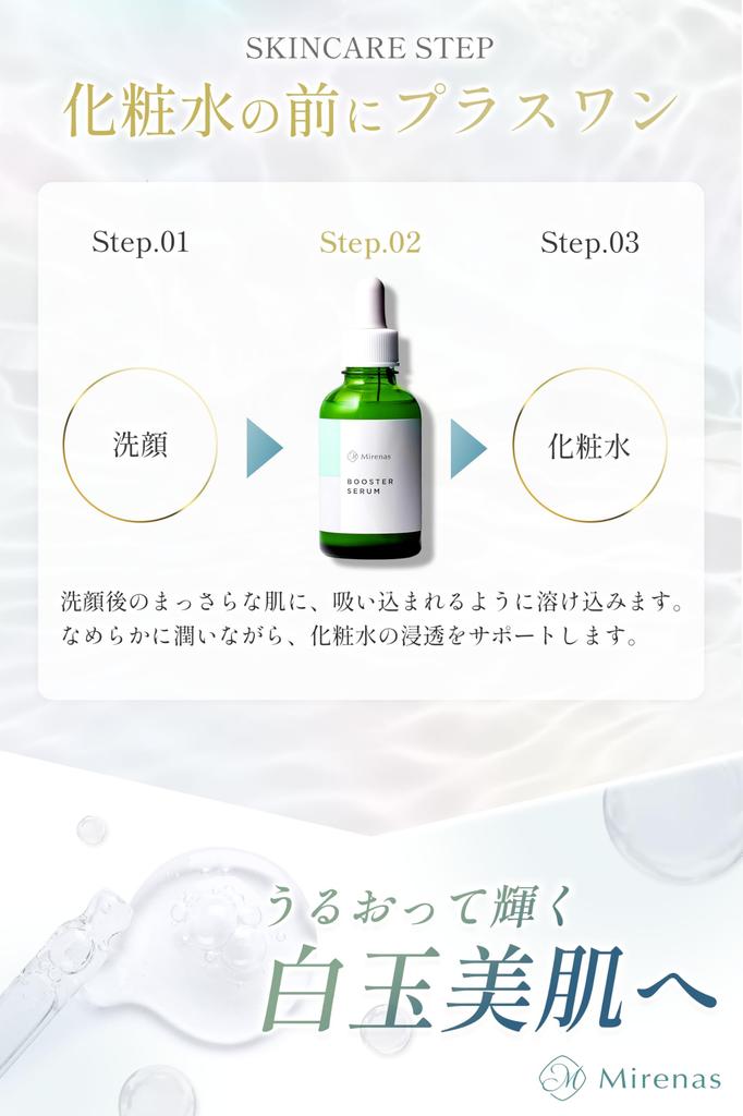 Mirenas Introduction Serum 50ml Vitamin C Derivative Water Glowing Skin New Beauty Habit Shiratama Beautiful Skin Smooth and Dusty