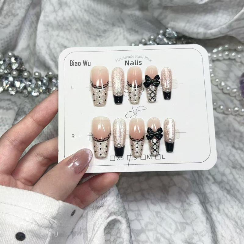 

Rhinestone Lace Polka Dot Cat Eye Nail Stickers XS (Small Nail Beds | Petite Person s Choice)