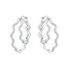 Hot Sale Brass Silver Plated Trendy Intertwined Wavy Drop Earrings Women Pave Zircon Inlaid Fashion Jewelry Gift