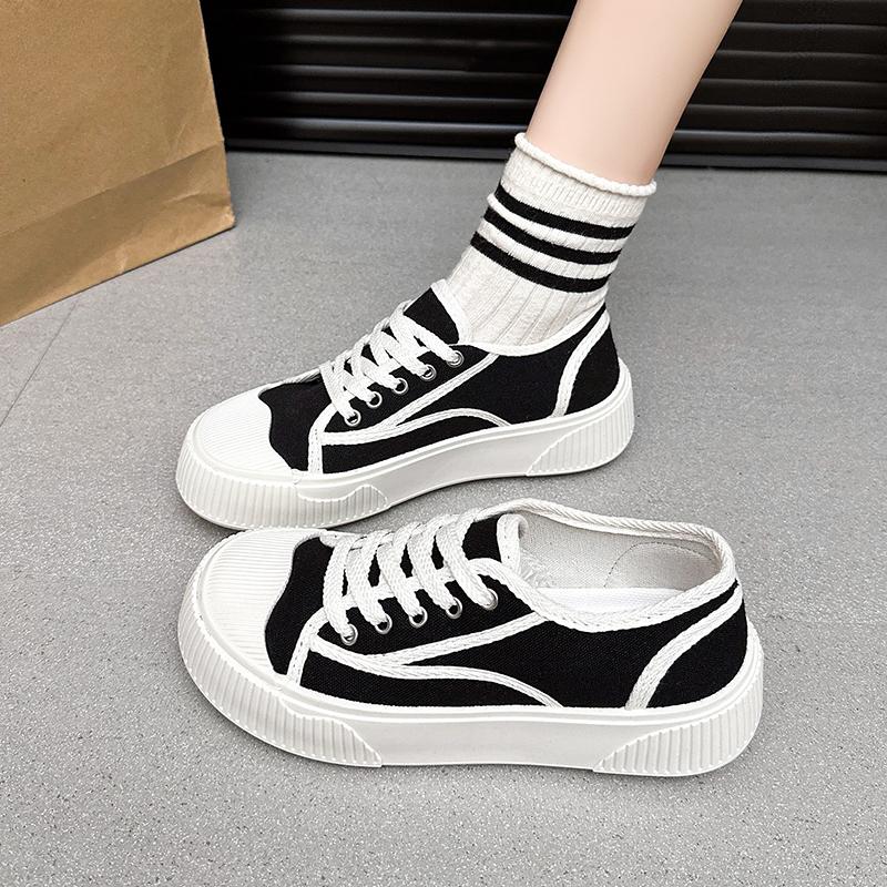 Fashion 2025 New Thick Soled Canvas Shoes for Women New Spring and Autumn Versatile Shoes Casual Sports Shoes Retro Board