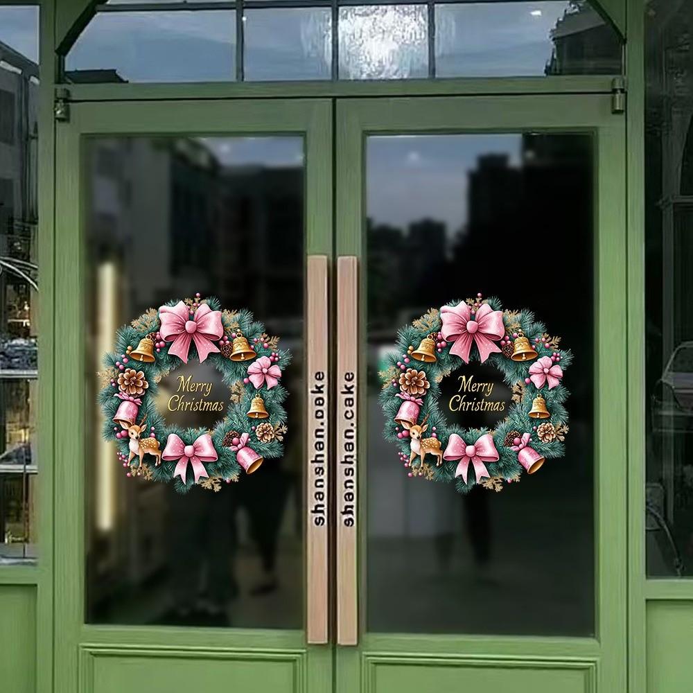 Frohes Weihnachtsthema Weihnachtsfensteraufkleber Elektrostatischer Glasaufkleber Glasdekoration