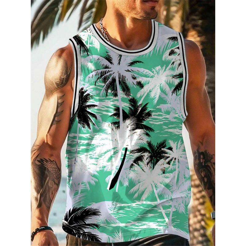 3D Printed Retro Geometry Tank Tops For Man Colorful Splicing Pattern Tees Summer Casual Vest Oversized Sports Street Tank Top