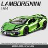 Symulacja 1/24 Model Super Samochodu Lamborghini Revuelto z Dźwiękiem i Światłem Prezent Urodzinowy dla Dzieci Chłopca Miniaturowy Samochód Dekoracja Domu