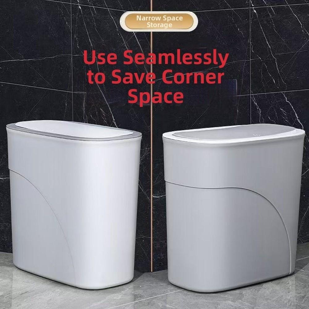 Odor-Free Waterproof Garbage Bin Slim Narrow Gap Living Room Dustbin  Home Use