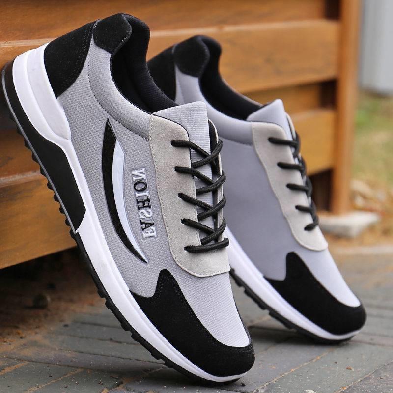 

New men s shoes spring and autumn breathable versatile casual shoes platform low-top sports trend men s shoes dirt-resistant fashion 44 серый