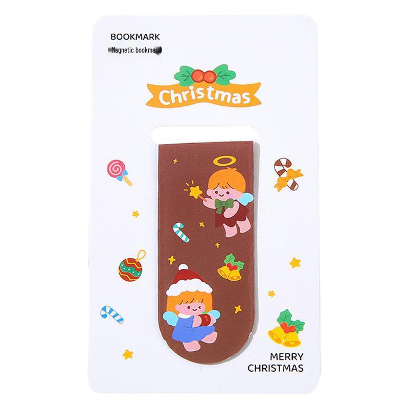Personalized Christmas Magnetic Bookmark - Double-Sided for Students, Creative Gift for Kids, Practical Page Holder for the Whole Class
