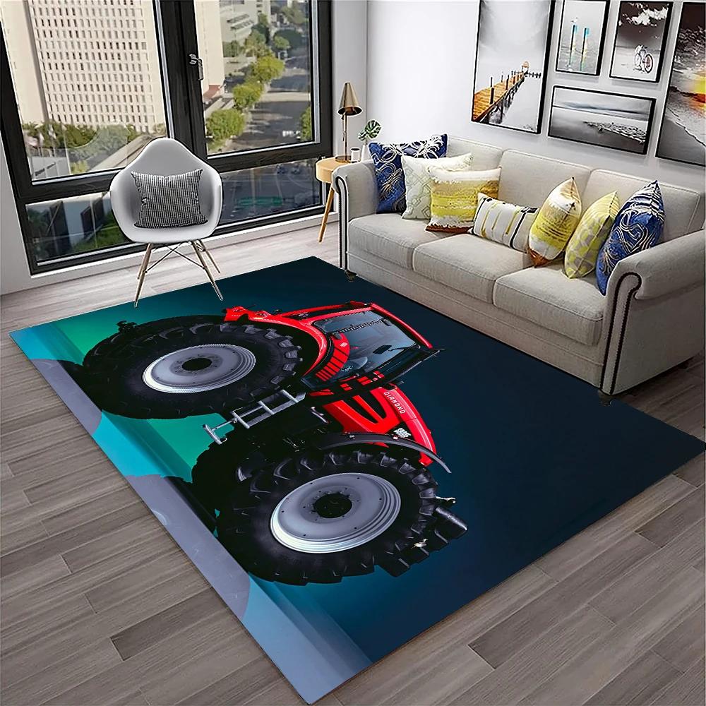 3D Retro Auto Traktor LKW Serie Teppich für Zuhause Wohnzimmer Schlafzimmer Sofa Fußmatte Dekor, Kinderzimmer Teppich Rutschfeste Bodenmatte