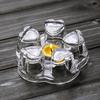 Pokaro Tea Star-Shaped Transparent Tea Warmer, Heat-Resistant Glass Teapot Warmer, 3.9cm Inner Diameter, Teapot Candle Warmer, Heat-Resistant for