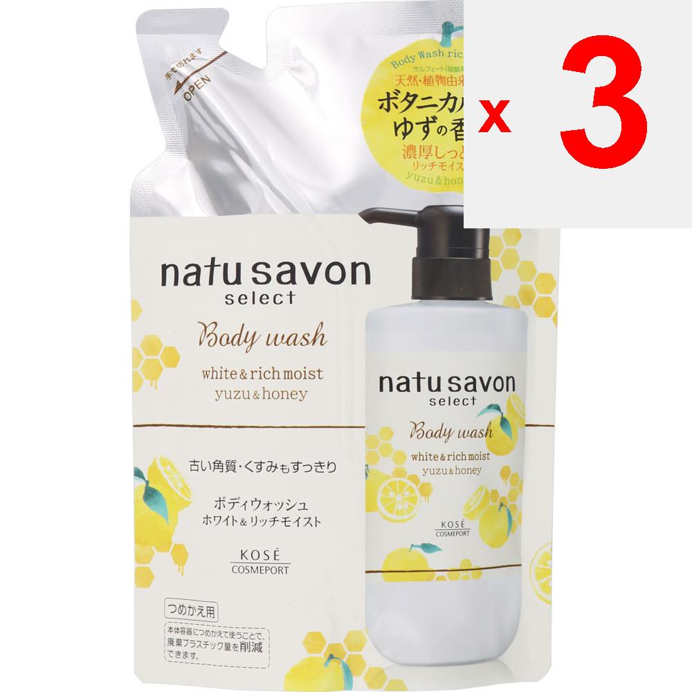 KOSE COSMEPORT Sofitimo Nachusavon Select White Body Wash Rich Moist Yuzu & Honey Refill 360ml General Purpose (Other) Body Soap Apply an Appropriate
