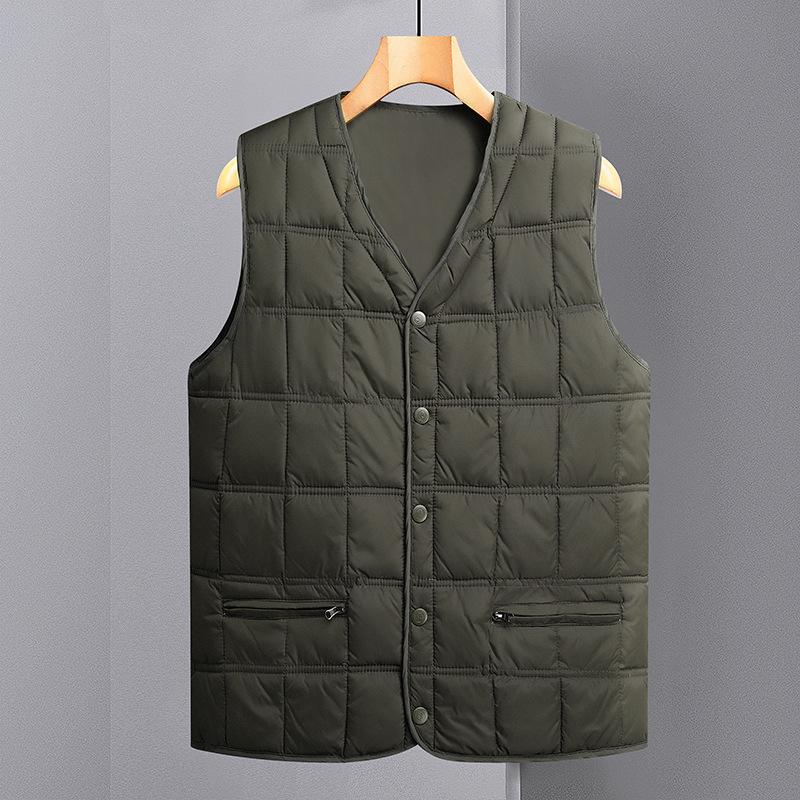 Leichte Stehkragen Daunenweste für Herren für Herbst/Winter – Ärmellose Jacke in Übergröße