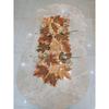 Fall Leaf Embroidered Table Runner 36 Inches for Thanksgiving and Autumn Harvest Decoration (16''x36'', Coffee Colored Maple Leaves)