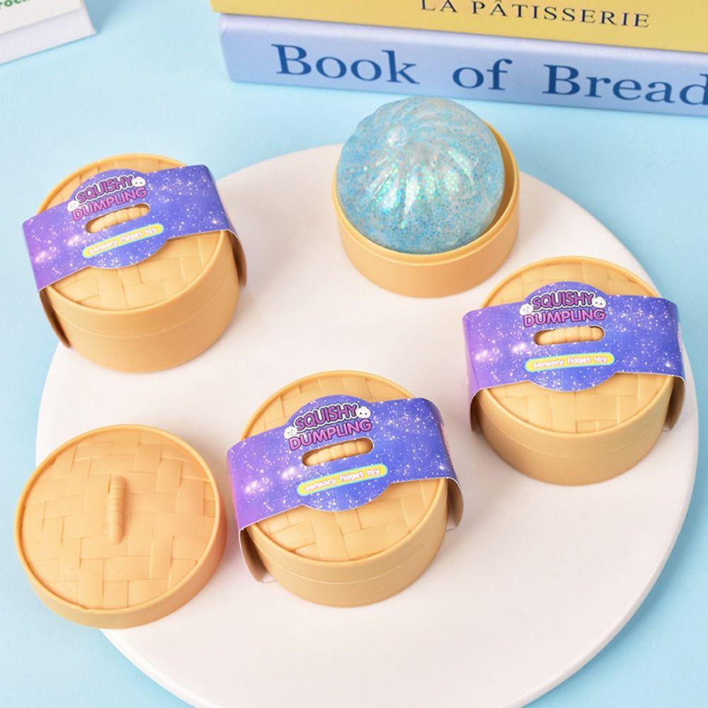 Soft Dumpling Squishy Toy Anxiety Relief Glitter Dumpling Pinch Le Dough Ball Fidget Toys Gifts
