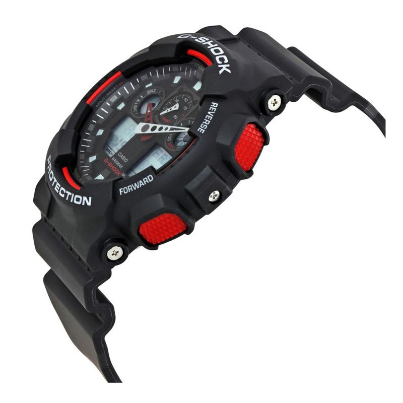 Casio LCD/Pointer Dual Display Series Cool Classic Fashion Sports Waterproof Quartz Movement Resin Strap Japanese and Korean Watch Men's GA-100-1A4DR