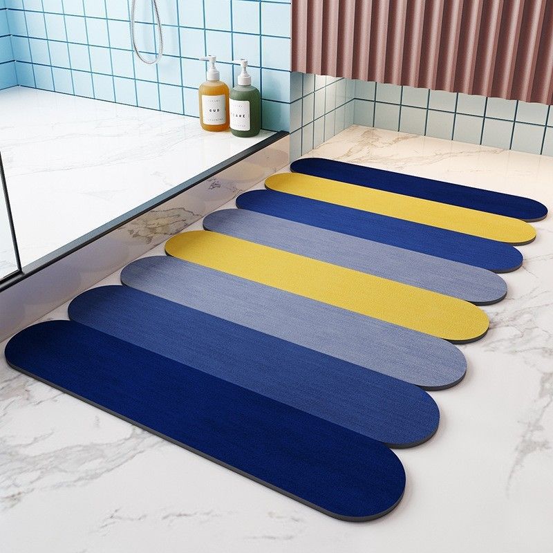 

Colorful Diatomaceous Earth Carpet Bathroom Non-Slip Mat Gradient Color Quick-Dry Foot Mat 80*120cm